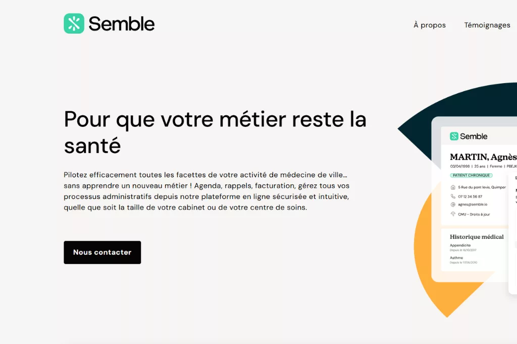 Semble Example Semble, l'éditeur britannique de logiciel pour professionnels de santé ...