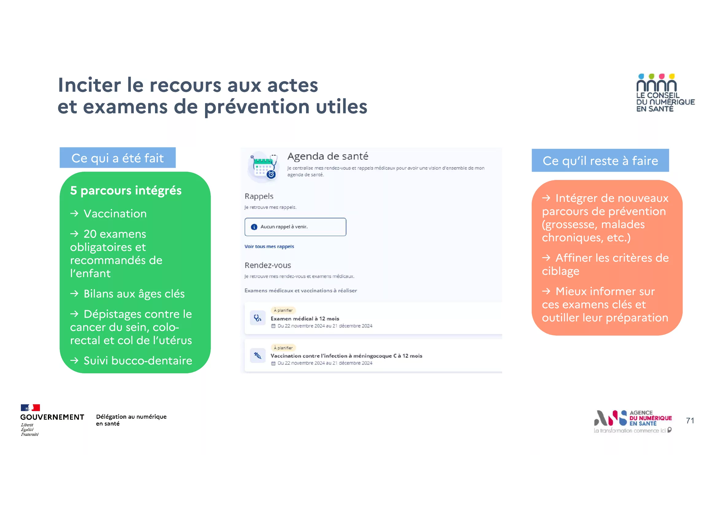 Plusieurs leviers de prévention personnalisée via Mon Espace Santé (@DNS)
