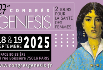 Affiche du 27e Congrès GENESIS sur la santé des femmes, les 18 et 19 septembre 2025 à Paris, Espace Boissière.